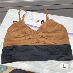 Everyday Two-Tone Brown & Black Seamless Bralette